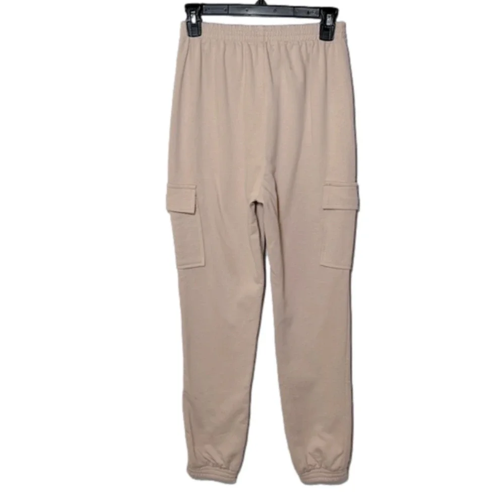 ADIKA Light Pink Beige Cargo Joggers- Size Small. NWT